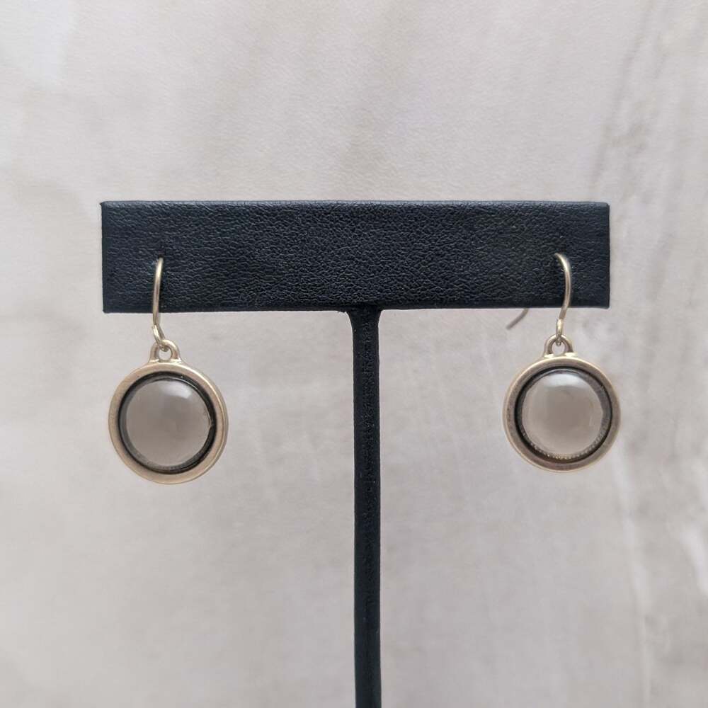 Vintage Hook Dangle Earrings Dusky Tones Circle Drop Earrings Stylish Dangle